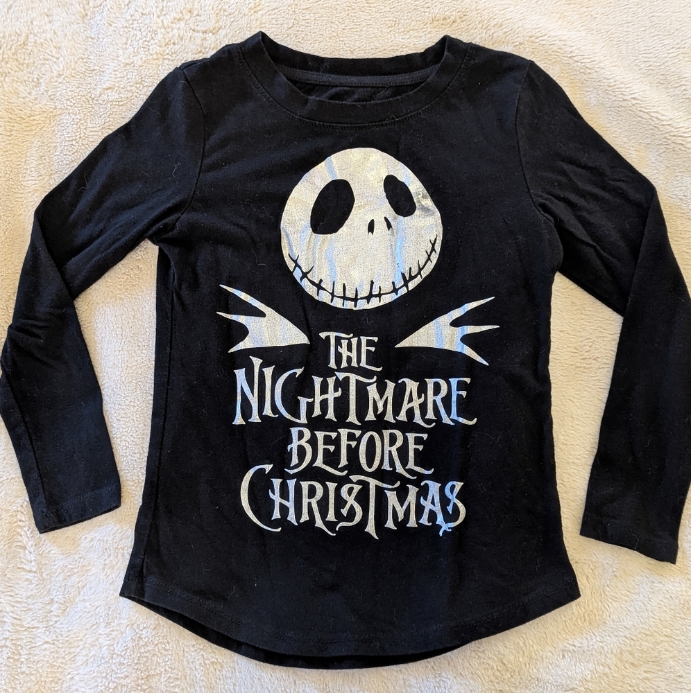 Disney Black and White The Nightmare Before Christmas Long Sleeve Tee